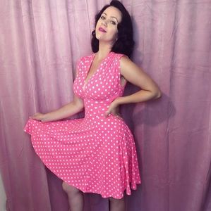 Wax Poetic pink polka dot dress